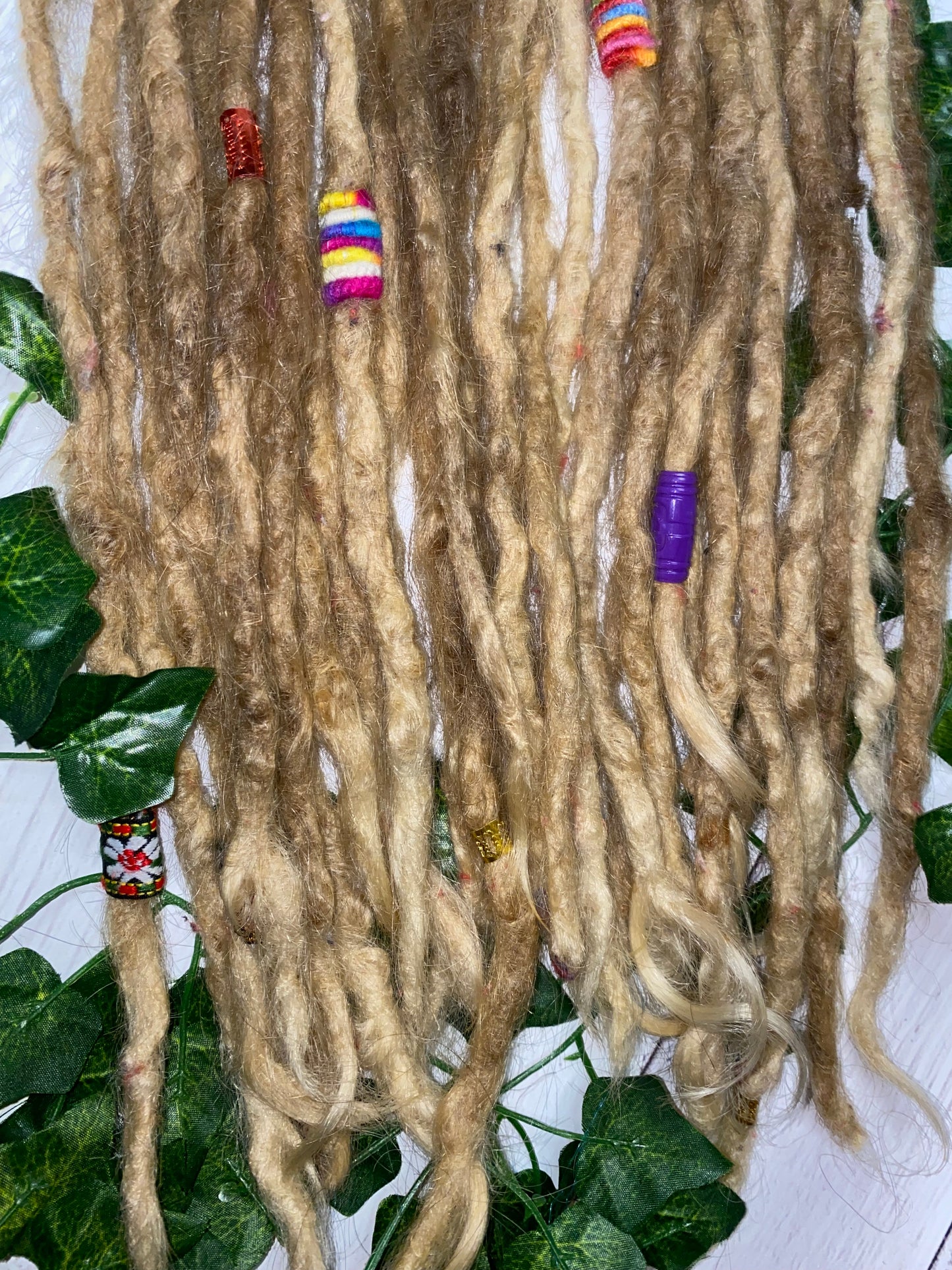 29 Natural Blonde Human Hair Dreadlock Extensions