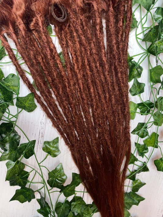 36 Red Auburn Human Hair Dreadlock Extensions