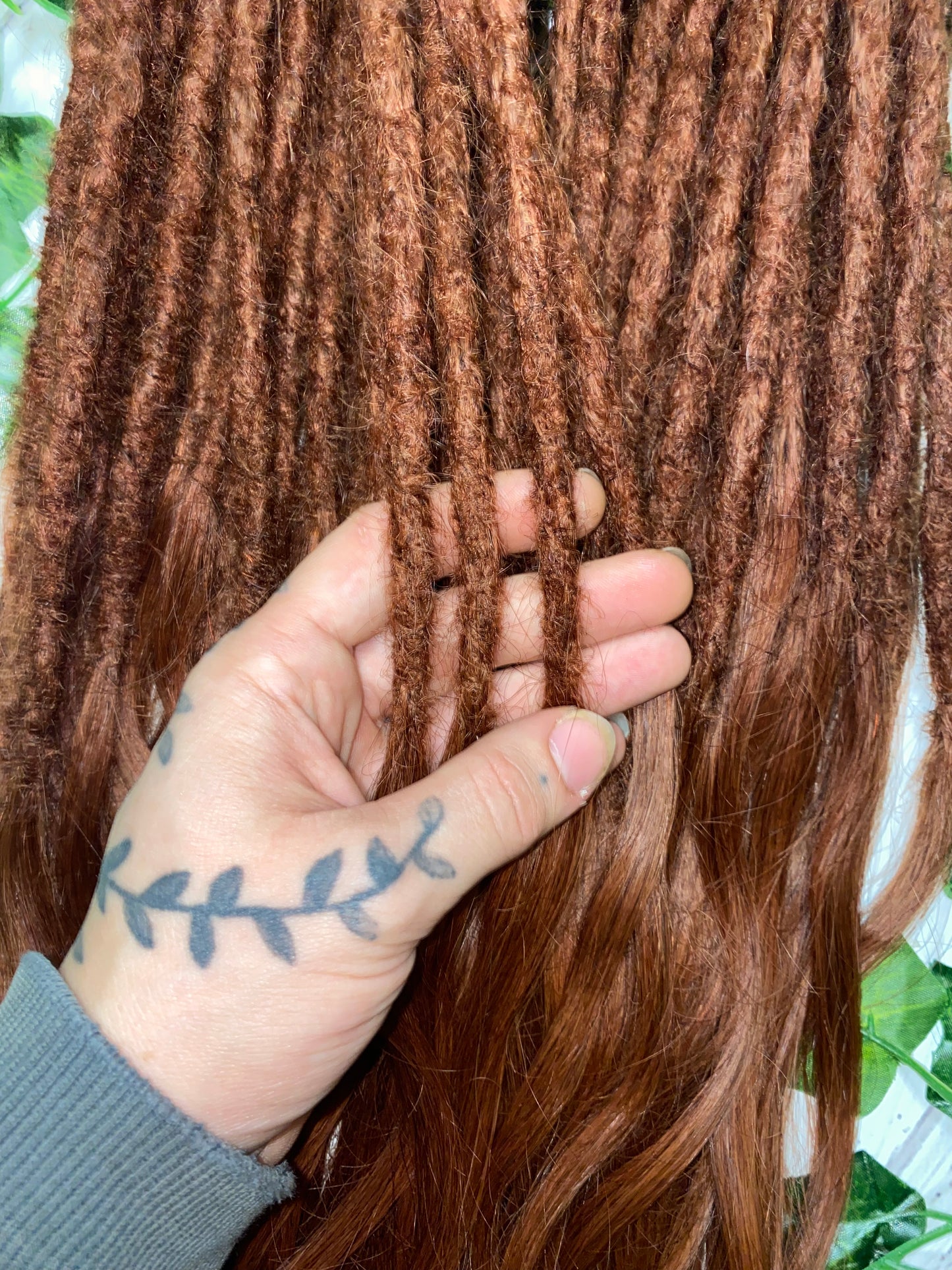 60 Auburn Human Hair Dreadlock Extensions