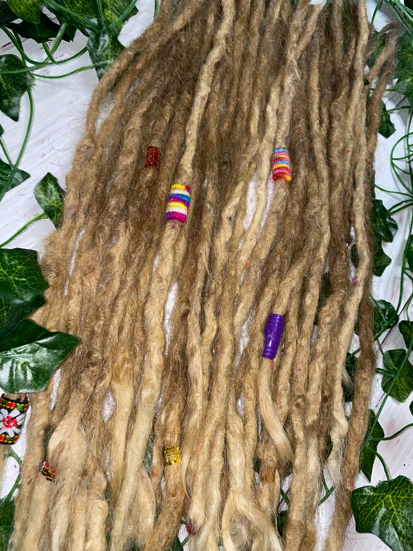 29 Natural Blonde Human Hair Dreadlock Extensions