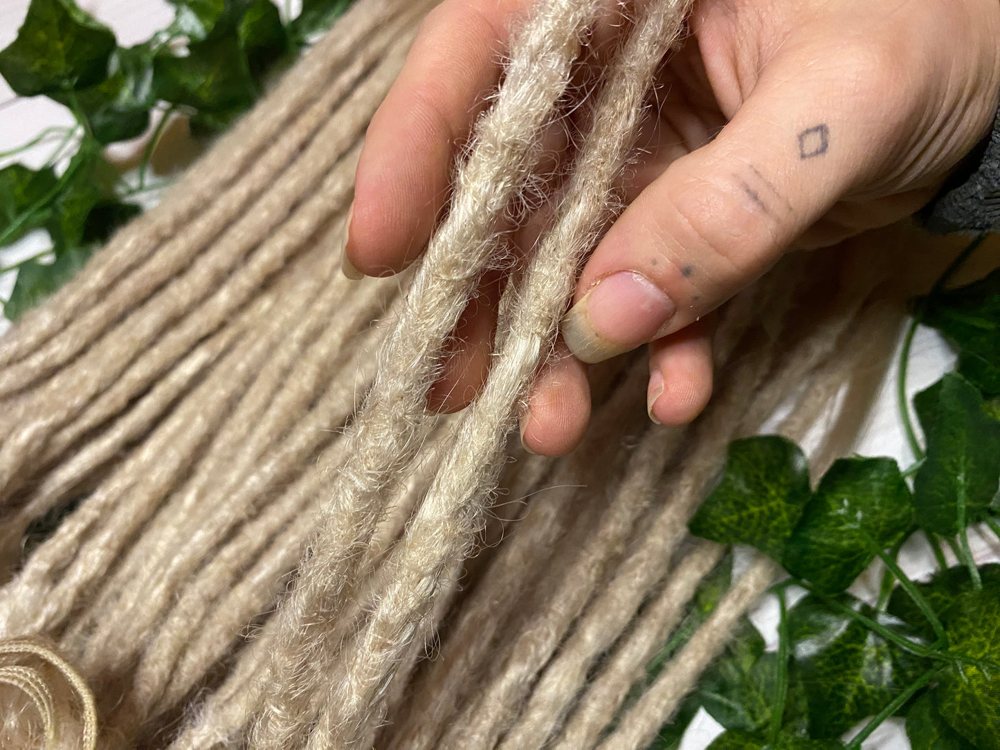 30 Platinum Blonde Human Hair Dreadlock Extensions