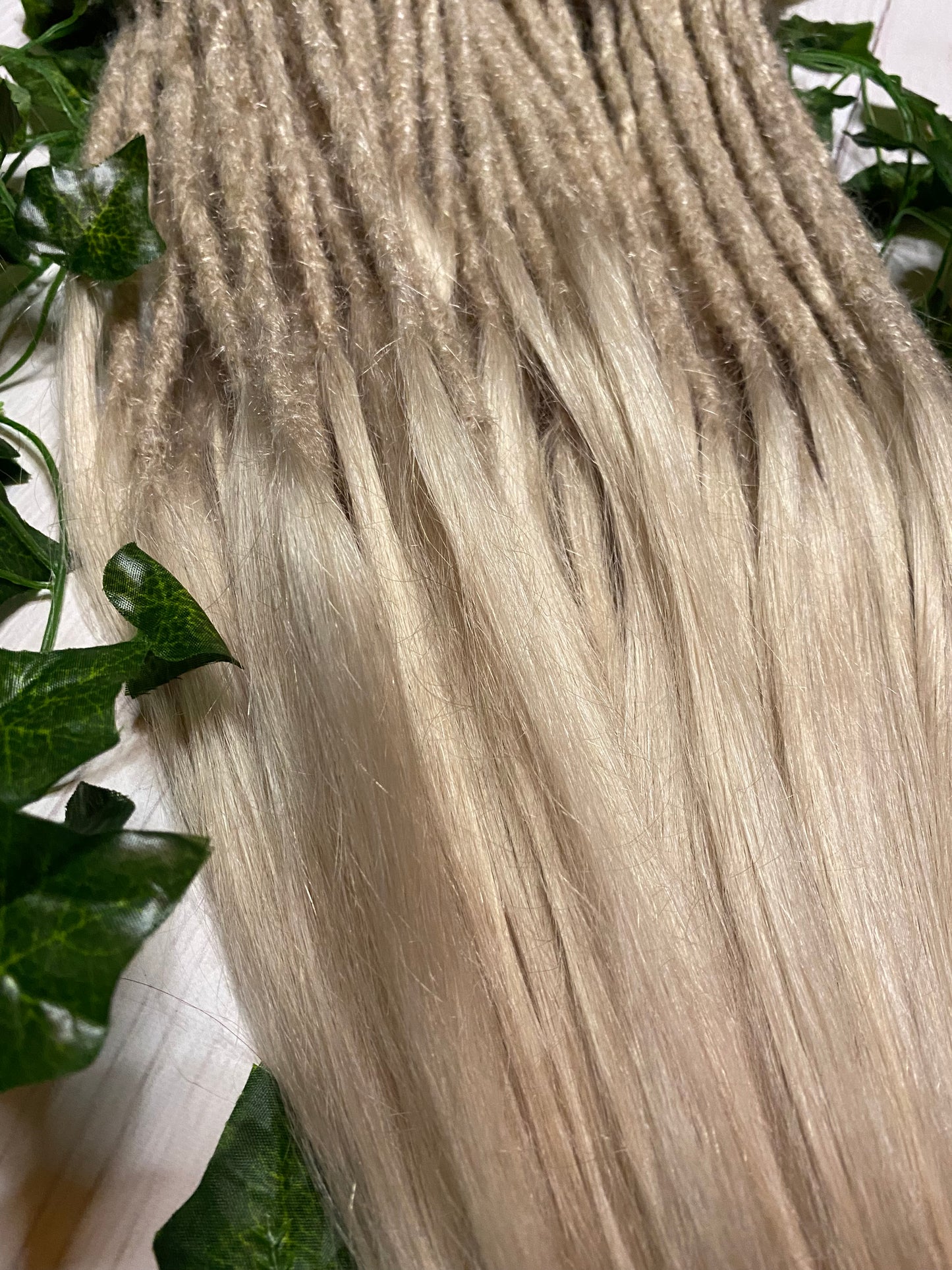 30 Platinum Blonde Human Hair Dreadlock Extensions