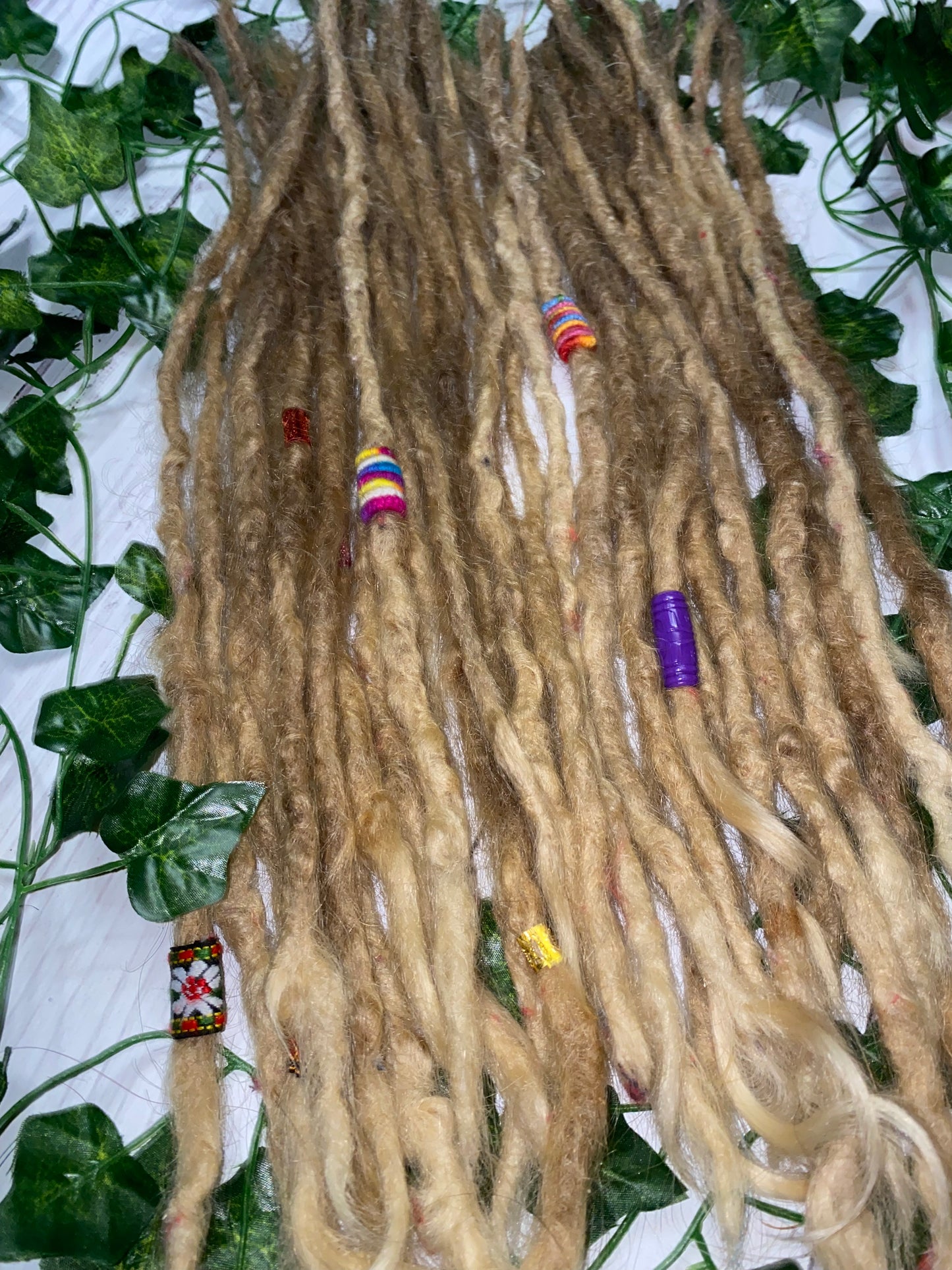 29 Natural Blonde Human Hair Dreadlock Extensions